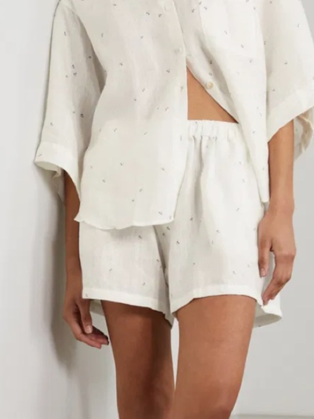 Deiji Studio Floral Linen Pajama Shorts